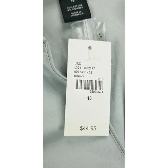 Lane Bryant Size 18 Women's Gray V Neck Long Sleeve Button Up Shirt NWT - Picture 6 of 10